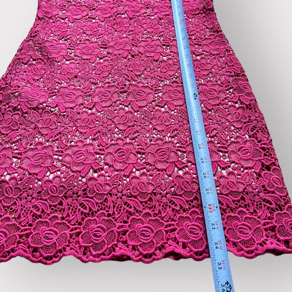Lovers + Friends Size M Pink Radiant Sleeveless Lace Overlay Shift Mini Dress - Picture 9 of 10